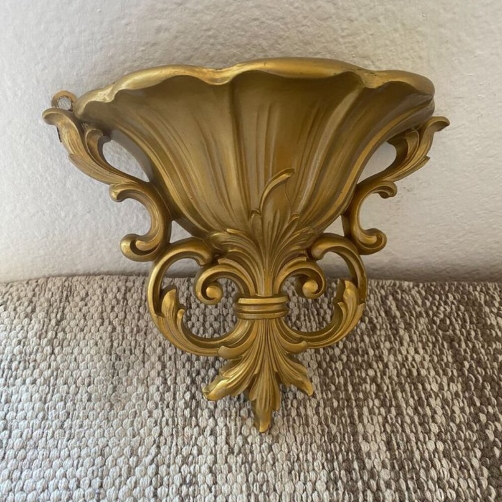 Vintage Hollywood Regency Planter Wall Pocket